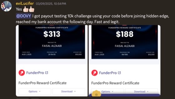 Payout screenshot